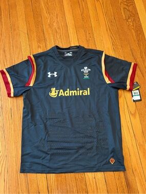 Under Armour Navy Rugby Shirt with Gold and Maroon Accents